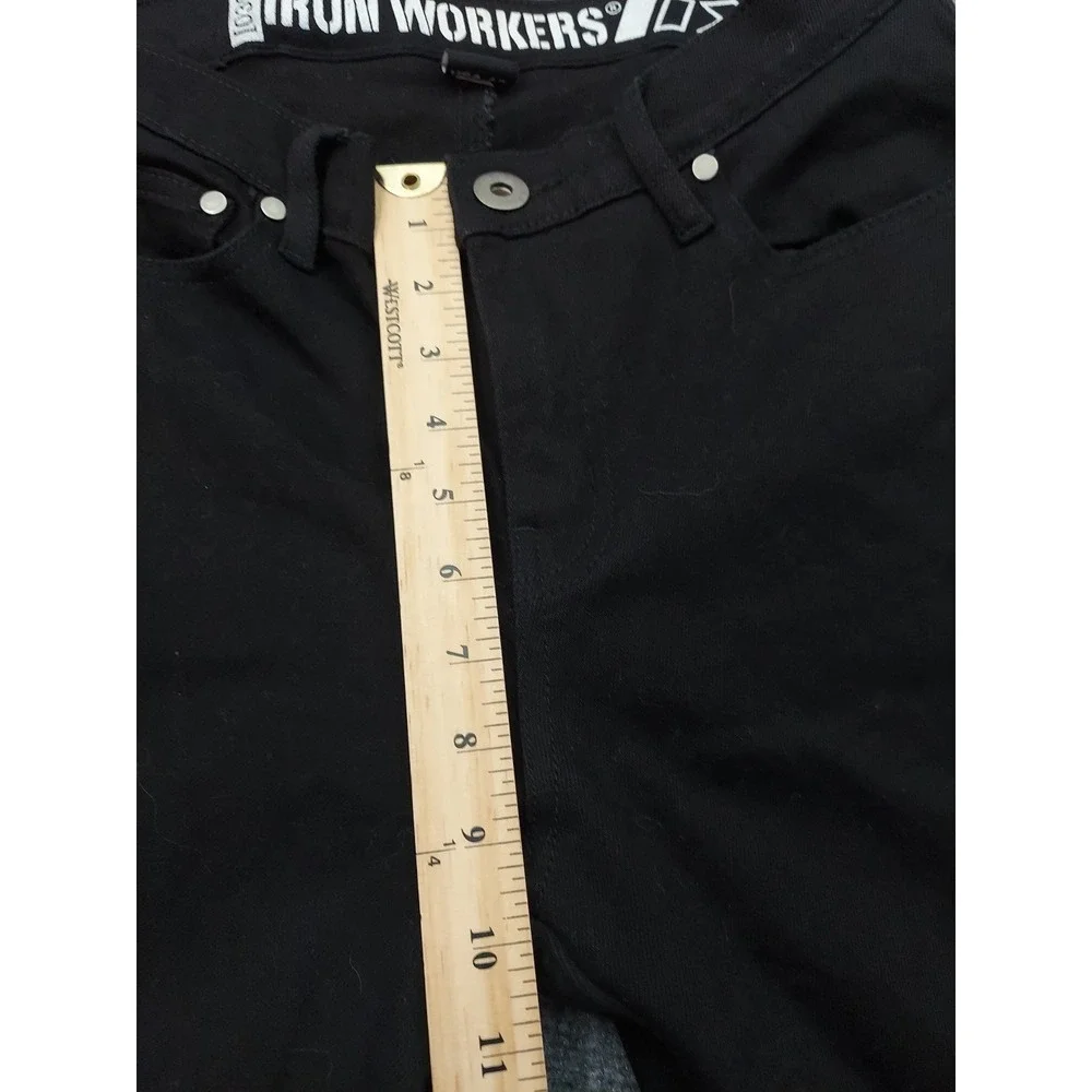 Ironworkers Jeans Womens 10 Black Padded Knees Bootcut Biker Work Denim BILT - Picture 9 of 14